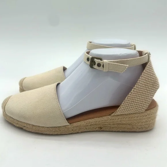 Madewell The Evelina Espadrille In Resourced Canvas In Cloud Lining Size 8 - Picture 5 of 16